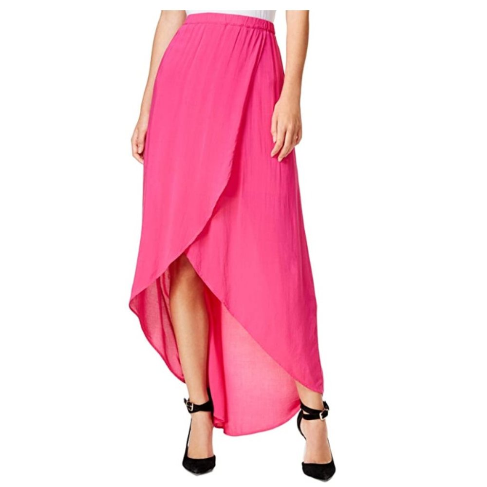 Chelsea Sky Tulip Pull On Maxi Skirt Large Pink